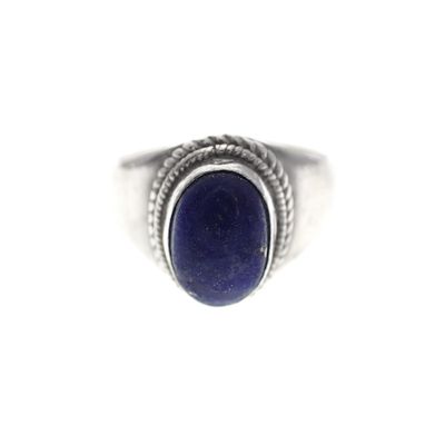 Silver bohemian ring with lapis lazuli Image 1 of Silver bohemian ring with lapis lazuli
