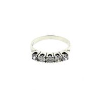 White gold ring with zirconia