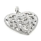 Image 2 of White gold heart pendant with diamonds; 0.815 ct.