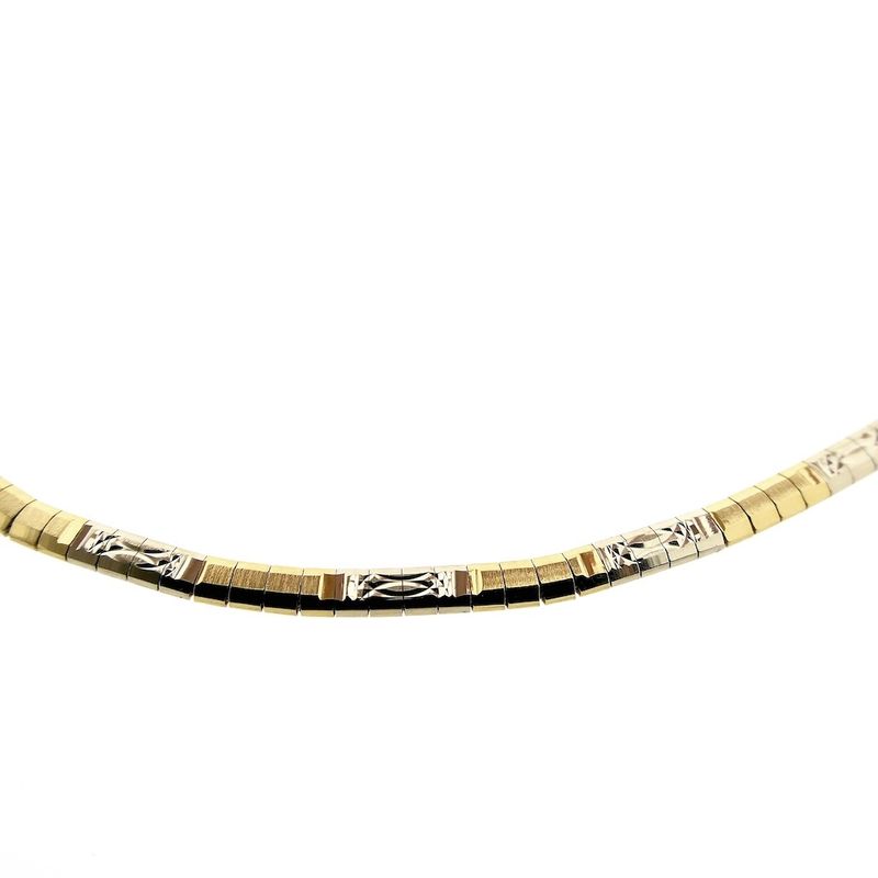 Image 8 of Two-tone gold Omega link necklace