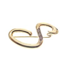 18 carat gold letter brooch; S | With zirconia