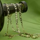 Image 2 of 14k Gold Figaro Necklace; 60.5 cm