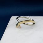Image 2 of Bicolor Gold Ring with 0.06 ct Diamond; 14K; Size 17.5