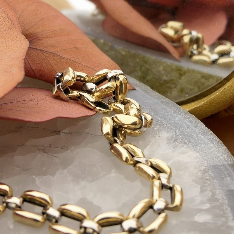 Image 2 of Two-tone gold Bismarck link bracelet | 19.5 cm