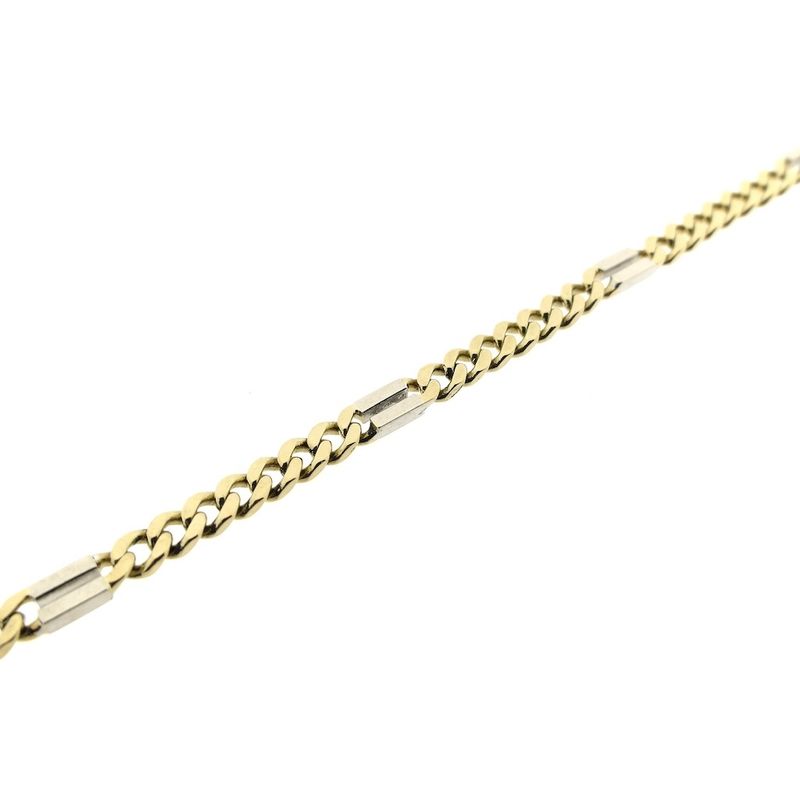 Image 6 of Two-tone gold Figaro link bracelet | 20.5 cm