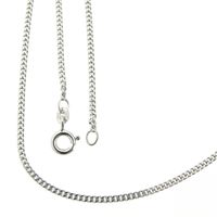 White gold gourmet link necklace | 46.5 cm