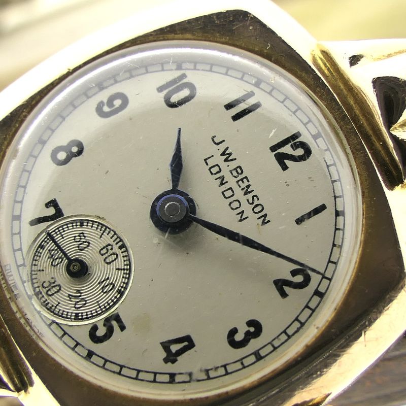 Image 6 of JW Benson 'Art Deco'; Antique 9k gold ladies' watch with Audemars movement