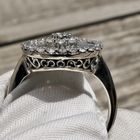 Image 8 of 18-karat white gold vintage cocktail ring with 1.96 ct. diamonds.
