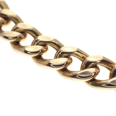 Image 2 of Gold ladies gourmet link necklace | 38 cm