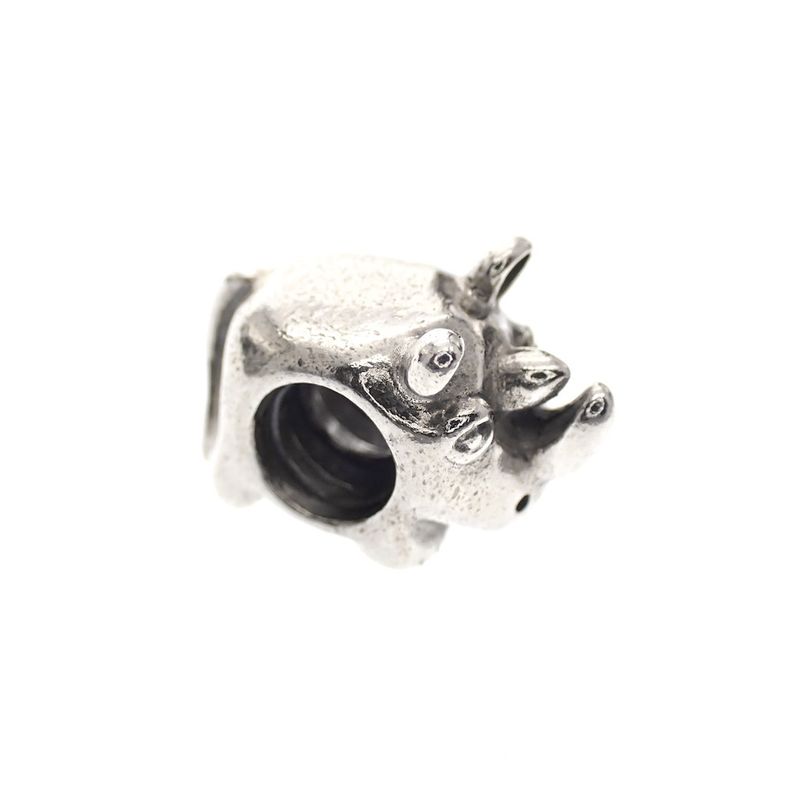Image 1 of Pandora charm; Silver; Rhinoceros
