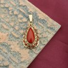 Image 12 of Antique gold pendant with blood coral
