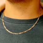 Afbeelding 8 van Bicolor gouden valkenoog schakelketting