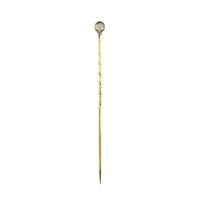 Gold lapel pin, tie pin with rose-cut diamond | Approx. 0.22 ct.