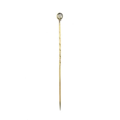 Gold lapel pin, tie pin with rose-cut diamond | Approx. 0.22 ct. Image 1 of Gold lapel pin, tie pin with rose-cut diamond | Approx. 0.22 ct.