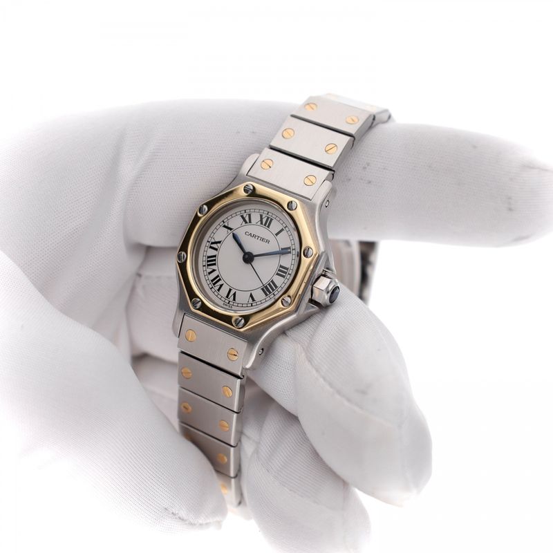 Image 5 of Cartier Santos 'Octagon' Automatic 0907; Vintage Ladies Watch