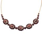 Image 1 of Antique gold Venetian link necklace with garnet