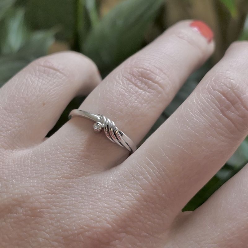 Image 7 of White gold ring with diamond 0.01 ct.