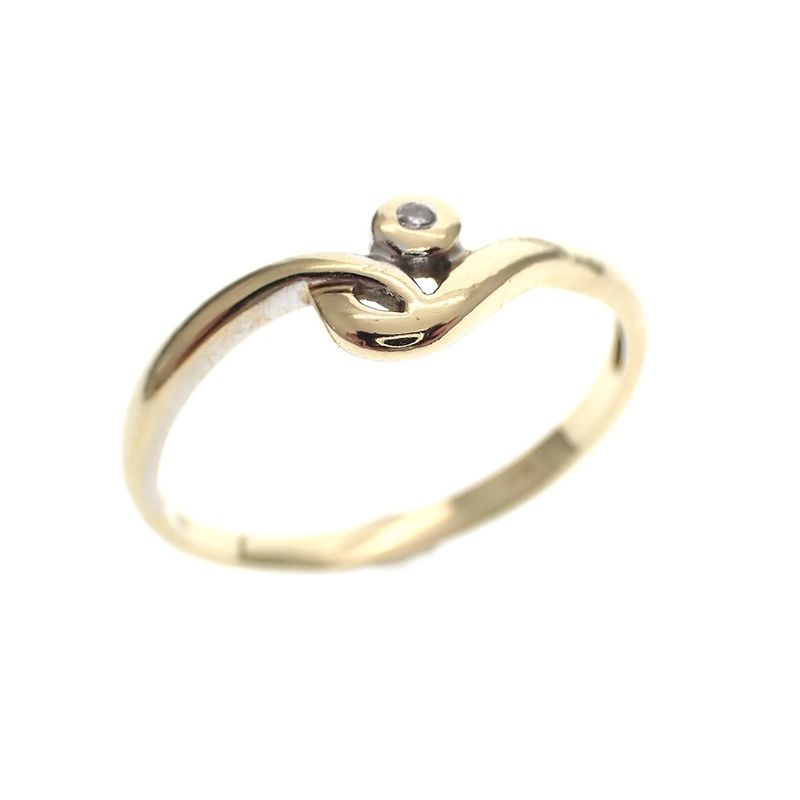 Image 1 of Gold ring with diamond; 0.005 ct.