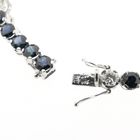 Image 6 of 18K white gold tennis bracelet with diamond and sapphire | 18 cm