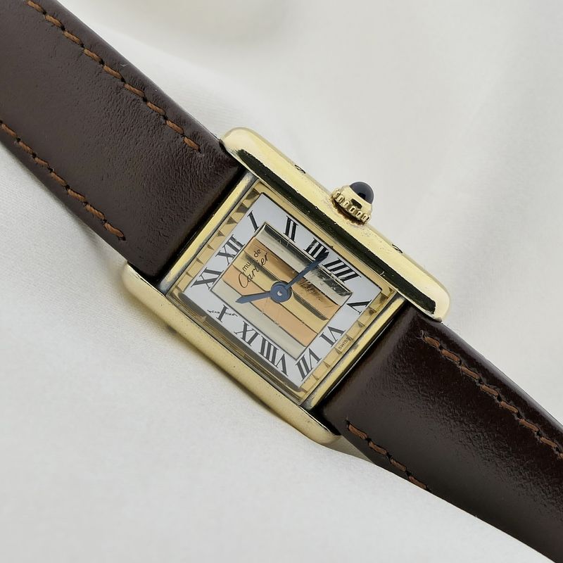 Image 12 of Cartier Tank Vermeil 'Trinity' 5057001; Vintage ladies watch