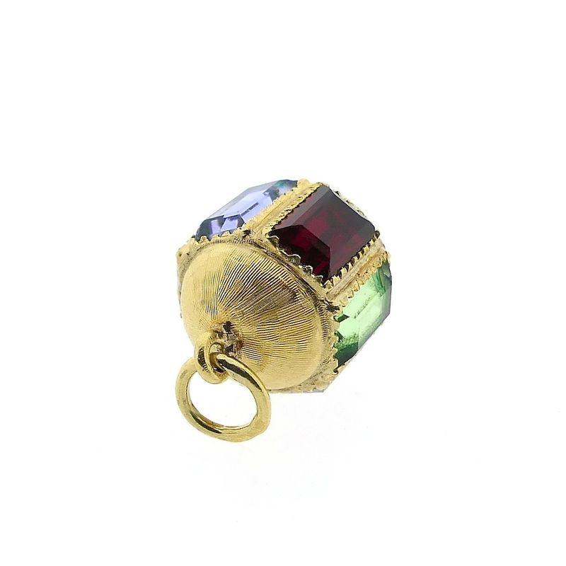 Image 6 of 18 ct. Gold Oriental pendant with colored zirconias