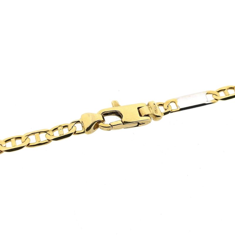 Afbeelding 4 van Bicolor gouden marineschakel ketting | 61,5 cm 
