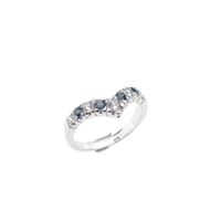 Silver women's ring with zirconia | V-shape