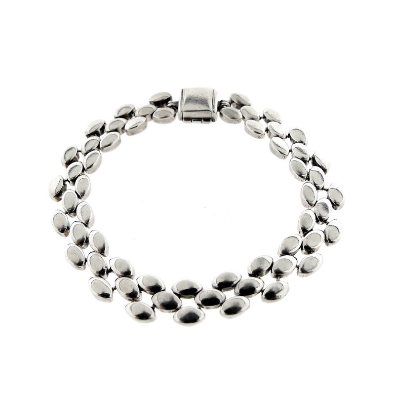Image 3 of Silver unique oval link bracelet | 19.5 cm
