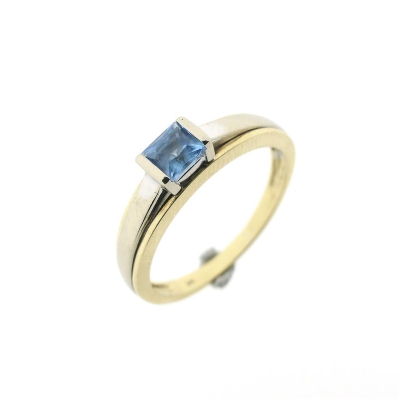 Image 1 of Gold ring with aquamarine
