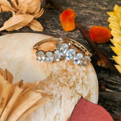 Image 2 of 9 carat aquamarine stud earrings