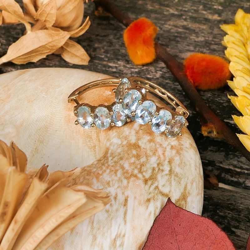 Image 2 of 9 carat aquamarine stud earrings