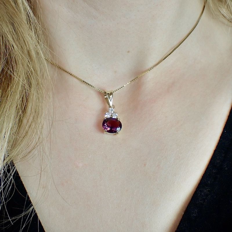 Image 4 of Gold pendant with zirconia and tourmaline