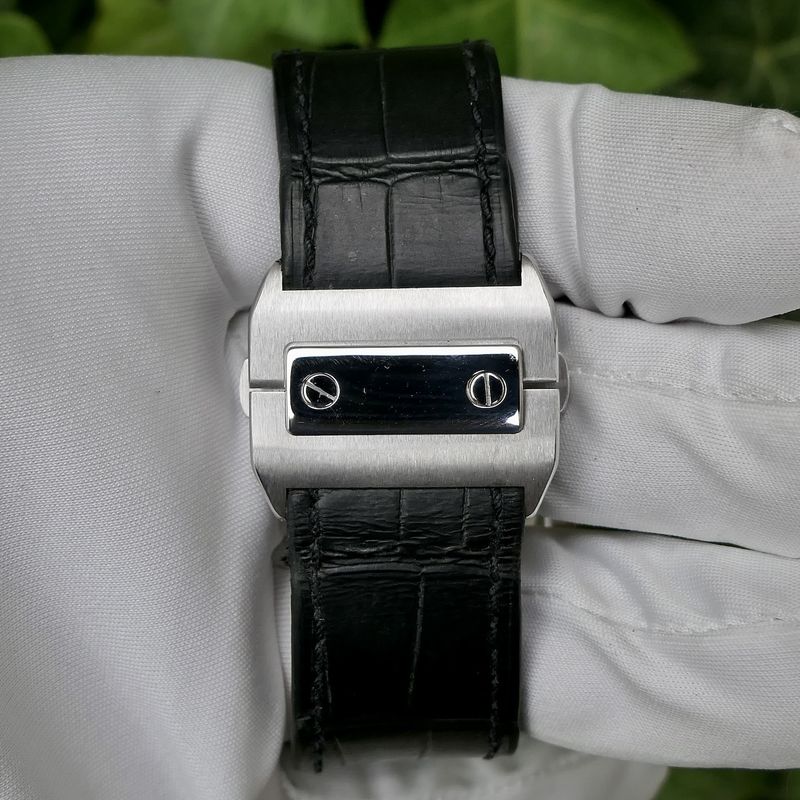 Image 33 of Cartier Santos 100 XL Chronograph 'Factory-Set' Diamonds 2891; 18k white gold watch with diamonds