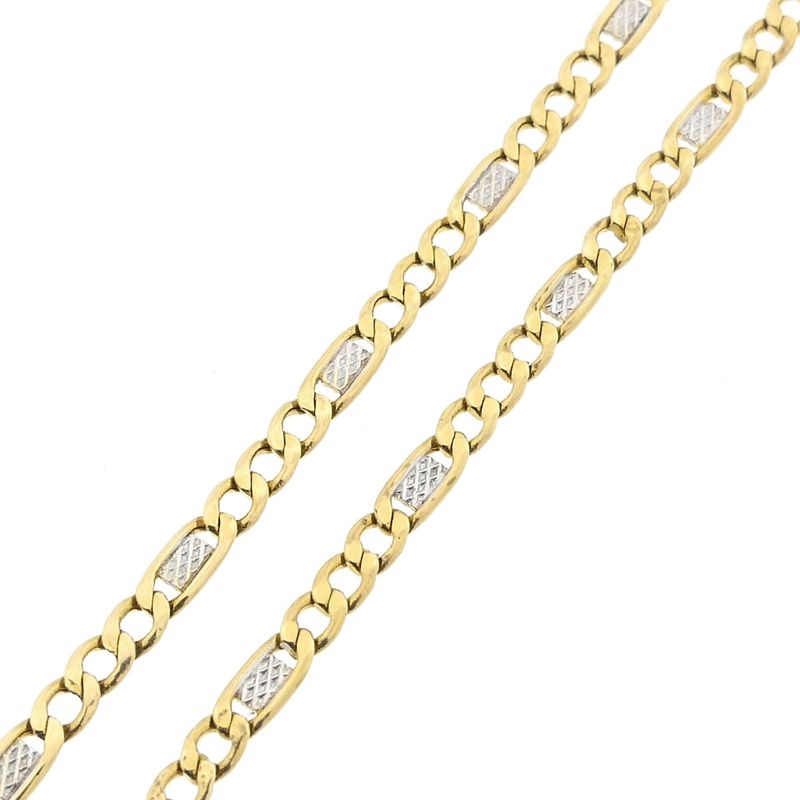 Image 6 of Two-tone gold Figaro link chain