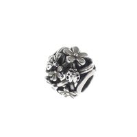 Pandora charm; Silver; White Daisy