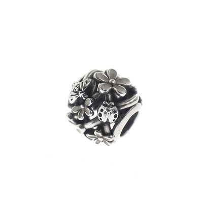 Image 1 of Pandora charm; Silver; White Daisy