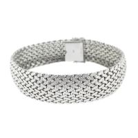 Vintage wide white gold bracelet