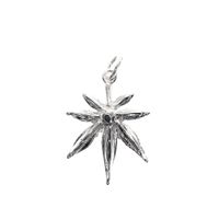 Silver marijuana leaf charm