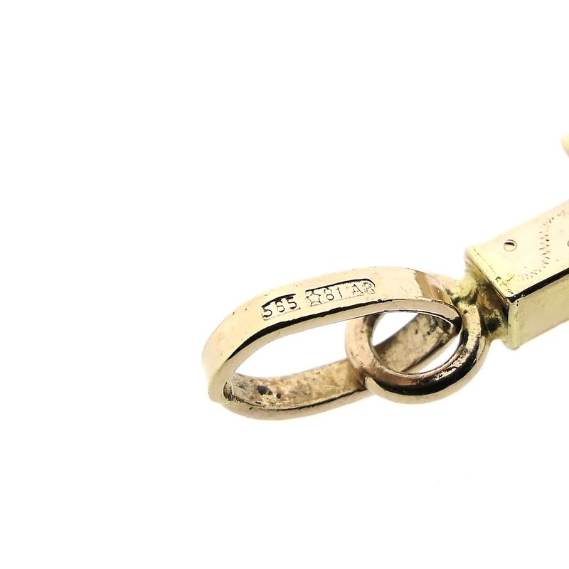 Image 4 of Rose gold pendant of a cross with corpus; INRI