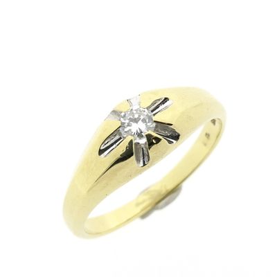 Image 1 of Gold solitaire ring with diamond | 0.16 ct.