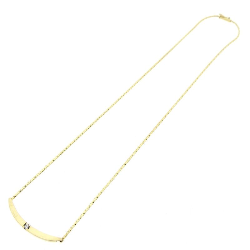 Image 5 of Gold cobra link necklace with 0.03 ct. diamond | 42.5 cm