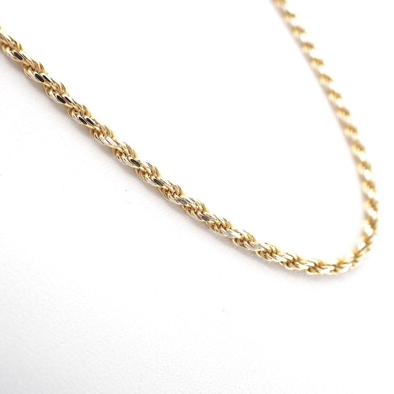 Image 2 of Two-tone gold twisted necklace | 45 cm