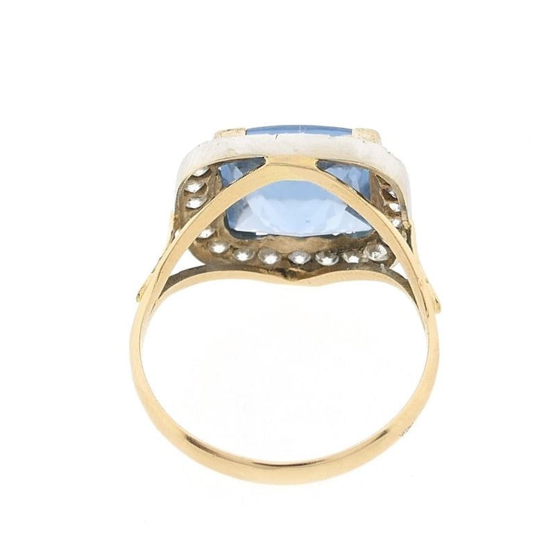 Image 6 of Two-tone cocktail ring with topaz and zirconia