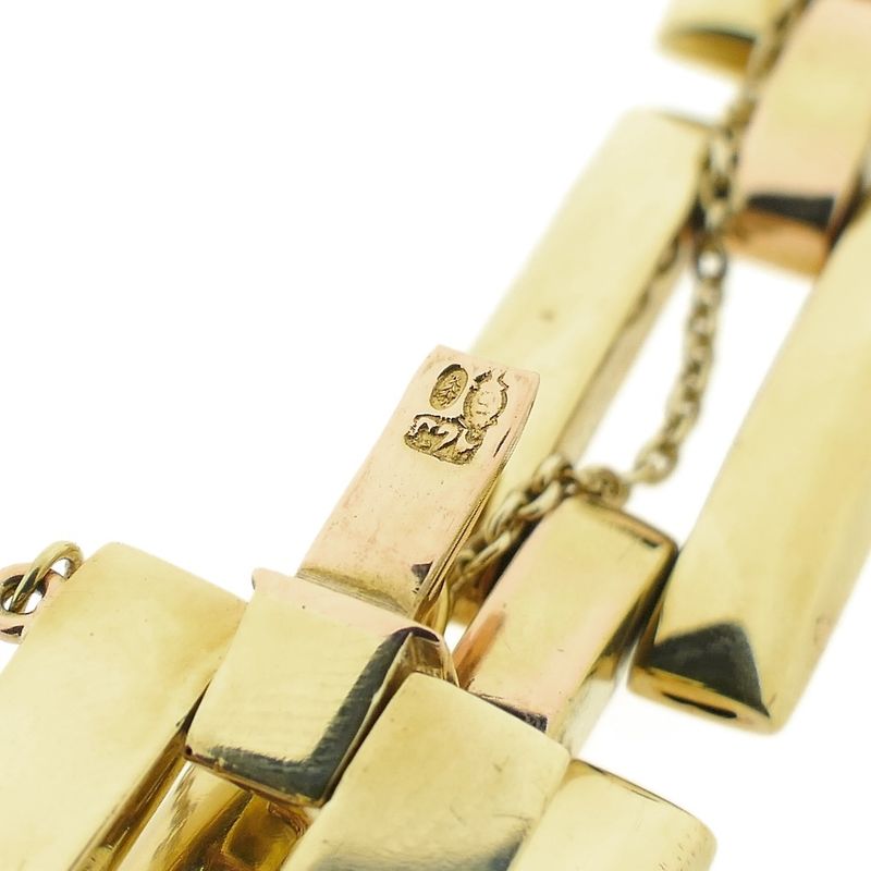 Image 7 of Bicolor gold Bismarck link bracelet