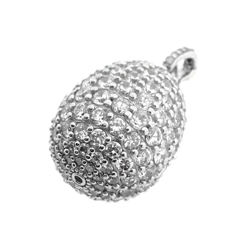 Image 5 of Silver egg pendant with zirconia