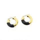 Image 5 of Gold hoop earrings with black enamel | Ø 20.5 mm