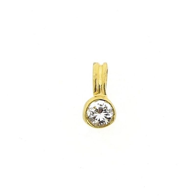 Image 1 of 18 carat gold pendant with zirconia