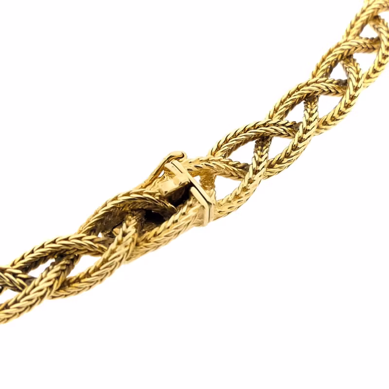 Image 6 of Golden Braided Fox Tail Link Necklace