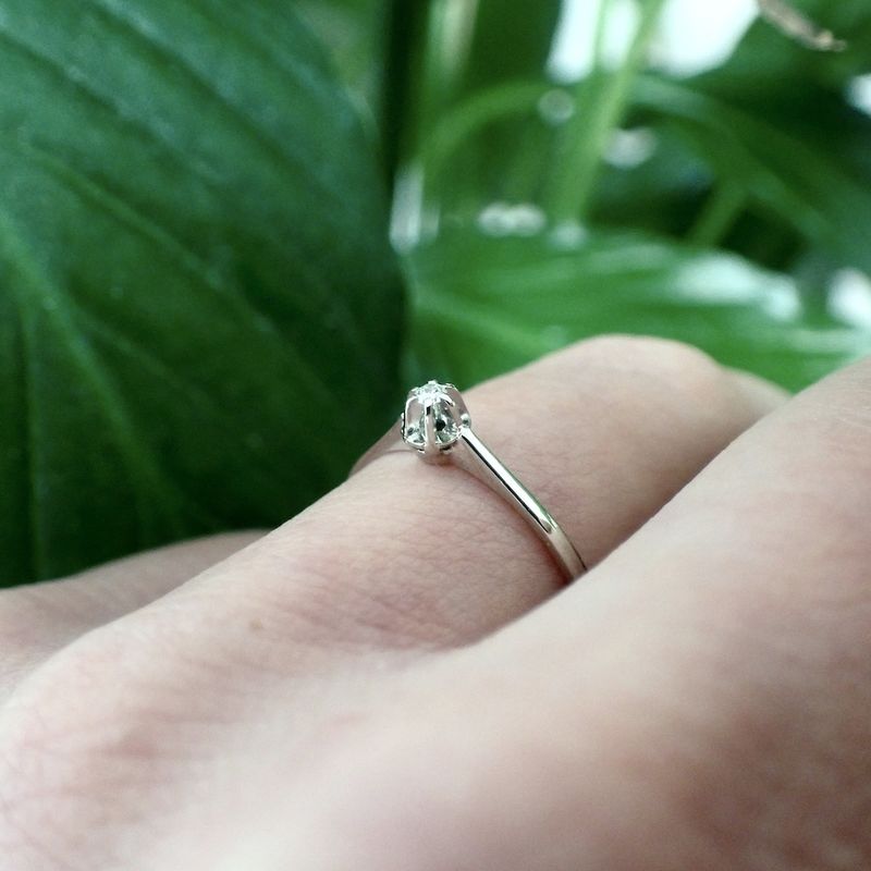 Image 8 of White gold solitaire ring with 0.03 ct diamond.