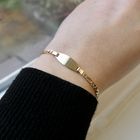 Image 10 of Gold Figaro link bracelet with engraving plate | 18.5 cm